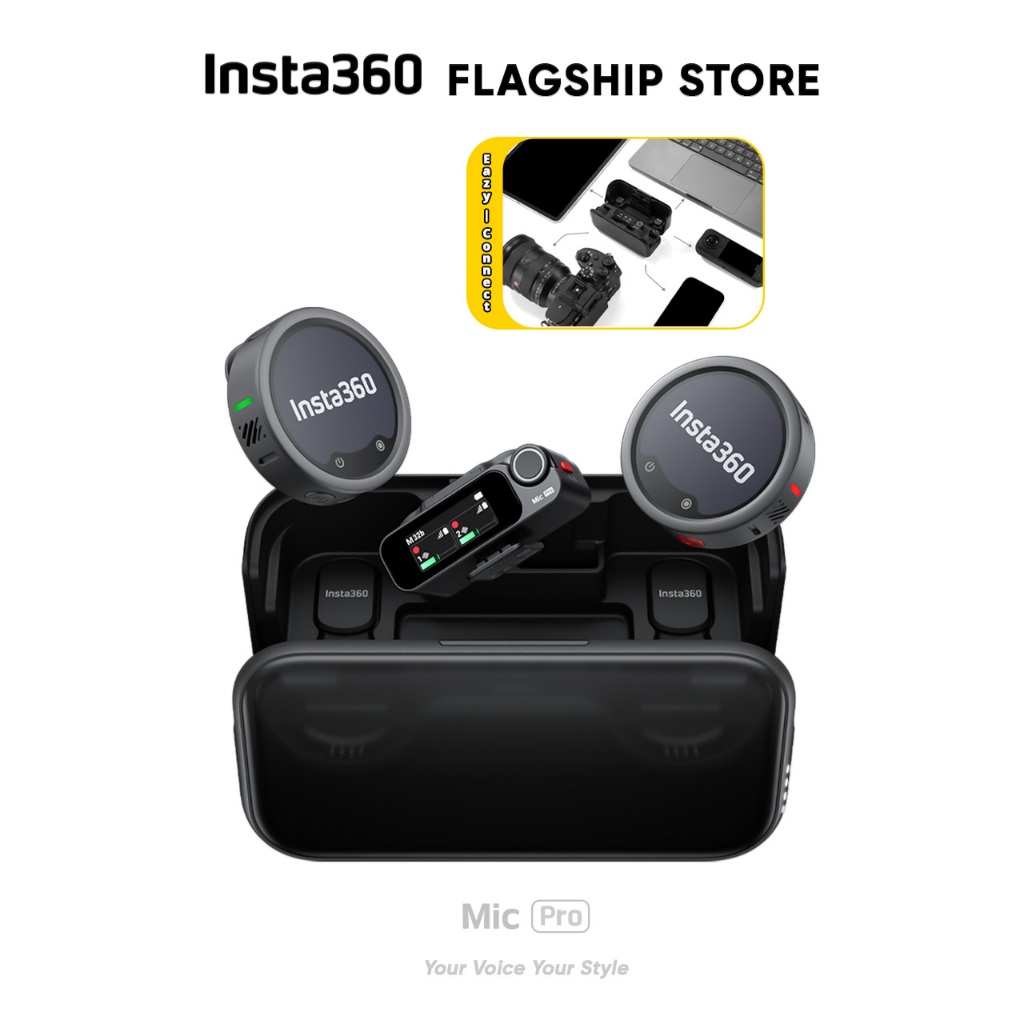 Insta360 Mic Pro ไมค์ไร้สาย สำหรับ กล้องแอคชั่น มือถือ ไมโครโฟน Wireless Microphone Action Camera