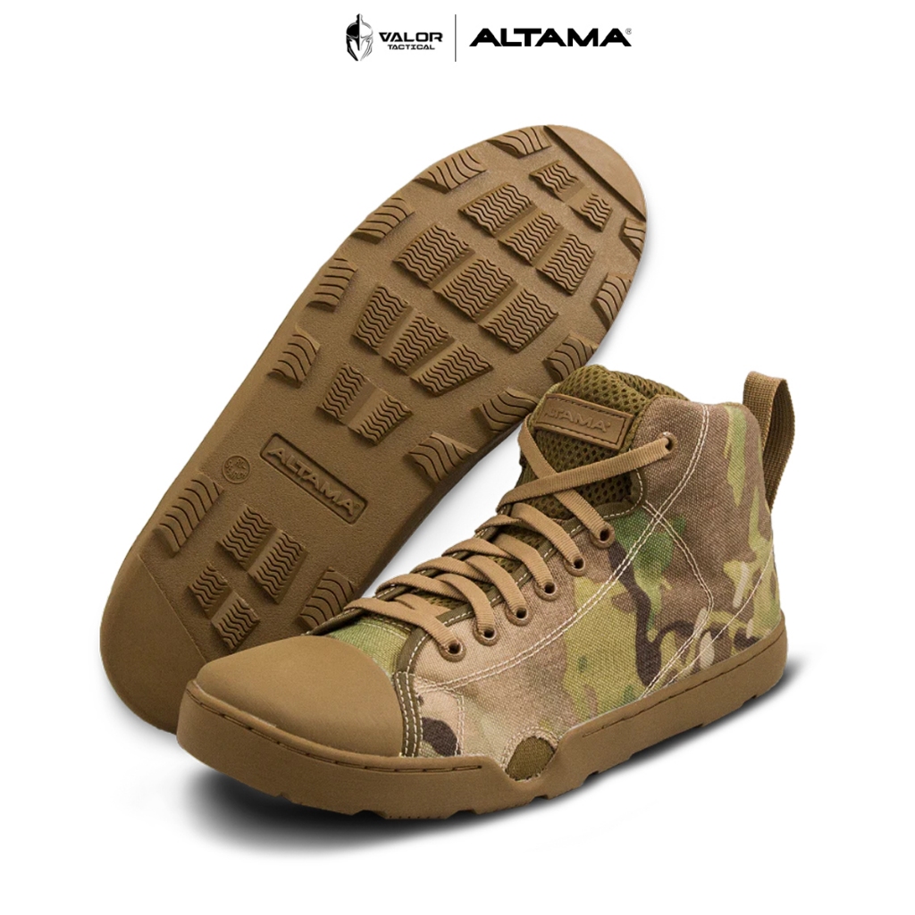 Altama - Maritime Mid [Multicam] รองเท้ายุทธวิธี มีรูระบายน้ำ และที่ล็อกตีนกบ รองเท้าผ้าใบ ผู้ชาย เบา คล่องตัว