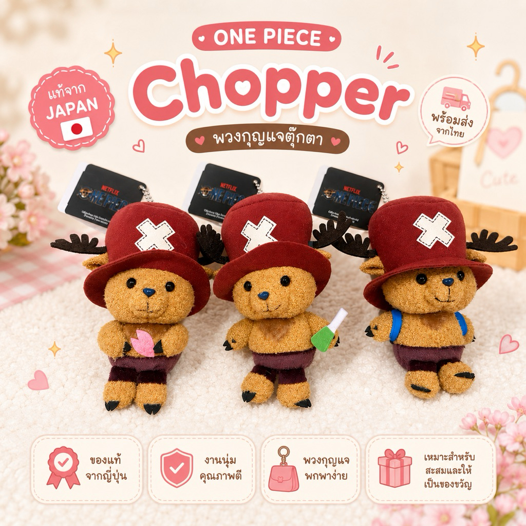 🏴‍☠️ [ของแท้/พร้อมส่ง] ตุ๊กตา Chopper One Piece (Netflix Version) งานตู้ญี่ปุ่น!