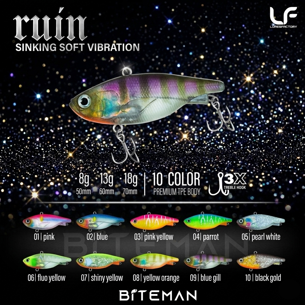 กระดี่ยาง Ruin Biteman สั่นสะดุ้งสไตล์ มาควิบ Lure Factory รูอิน รูอิ้น แจ๊คออล