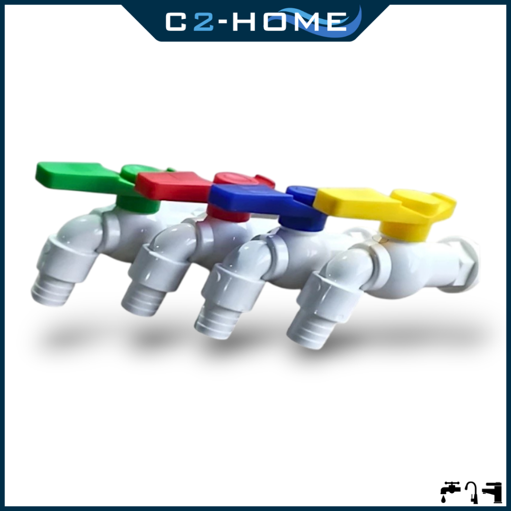 ก๊อกสนาม PVC แฟนซี 4 สี ขนาด 1/2 นิ้ว (4 หุน) | ก๊อกน้ำติดตั้งง่าย แข็งแรง พร้อมส่ง