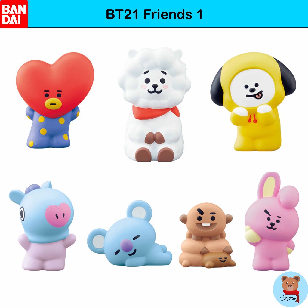 ✅รุ่น1 BT21 Figure Friends BTS Bandai 7 types 🇯🇵 ลิขสิทธิ์แท้จากญี่ปุ่น ฟิกเกอร์บีทีเอส บีทีทูวัน