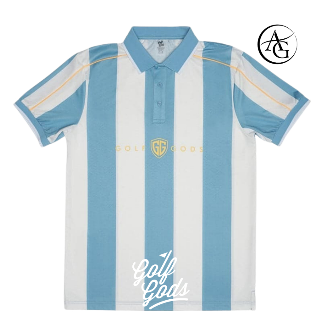 Golf Gods เสื้อโปโลผู้ชาย The Hampton Stripe Cool Tech Performance Golf Polo