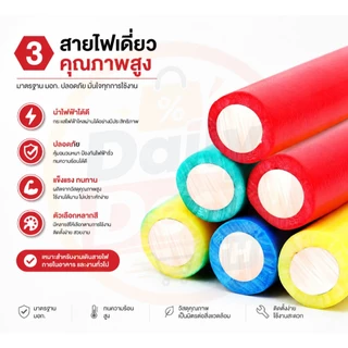 【ส่งสินค้าทันที ไม่มีค่าจัดส่ง】สายไฟ THW 1C x 1/1.5/2.5/4/6 ตารางมิลลิเมตร ความยาว 100 เมตร ได้มาตรฐาน มอก.