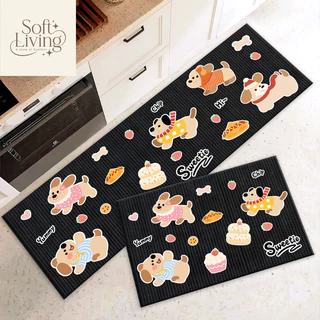 พรมเช็ตคู่ลายสัตว์ 3D (ไร้ขอบ) เซ็ต 2 ชิ้น กันลื่น ซับน้ำดี Cute Style 40x120+40x60 cm