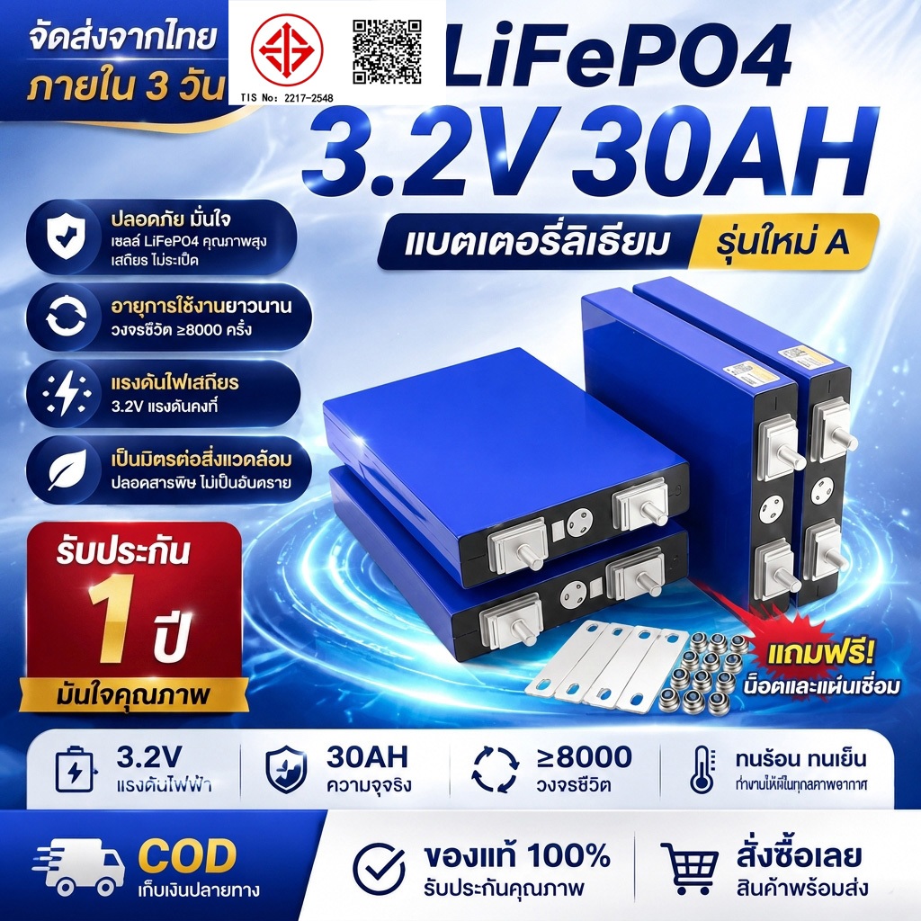 (กทม.จัดส่ง)CALB LiFePo4 แบตเตอรี่ลิเธียมใหม่ 12V 30AH 3.7V12AH แบตลิเธี่ยม 12v แบตเตอรี่ลิเธียมฟอสเฟต เซลล์แสงอาทิตย์