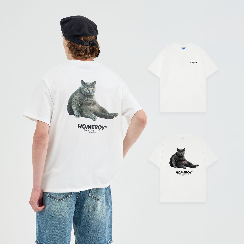 HOMEBOY เสื้อOVERSIZE HB.FAT.CAT คอตตอน100% ใส่ได้ทุกวัน