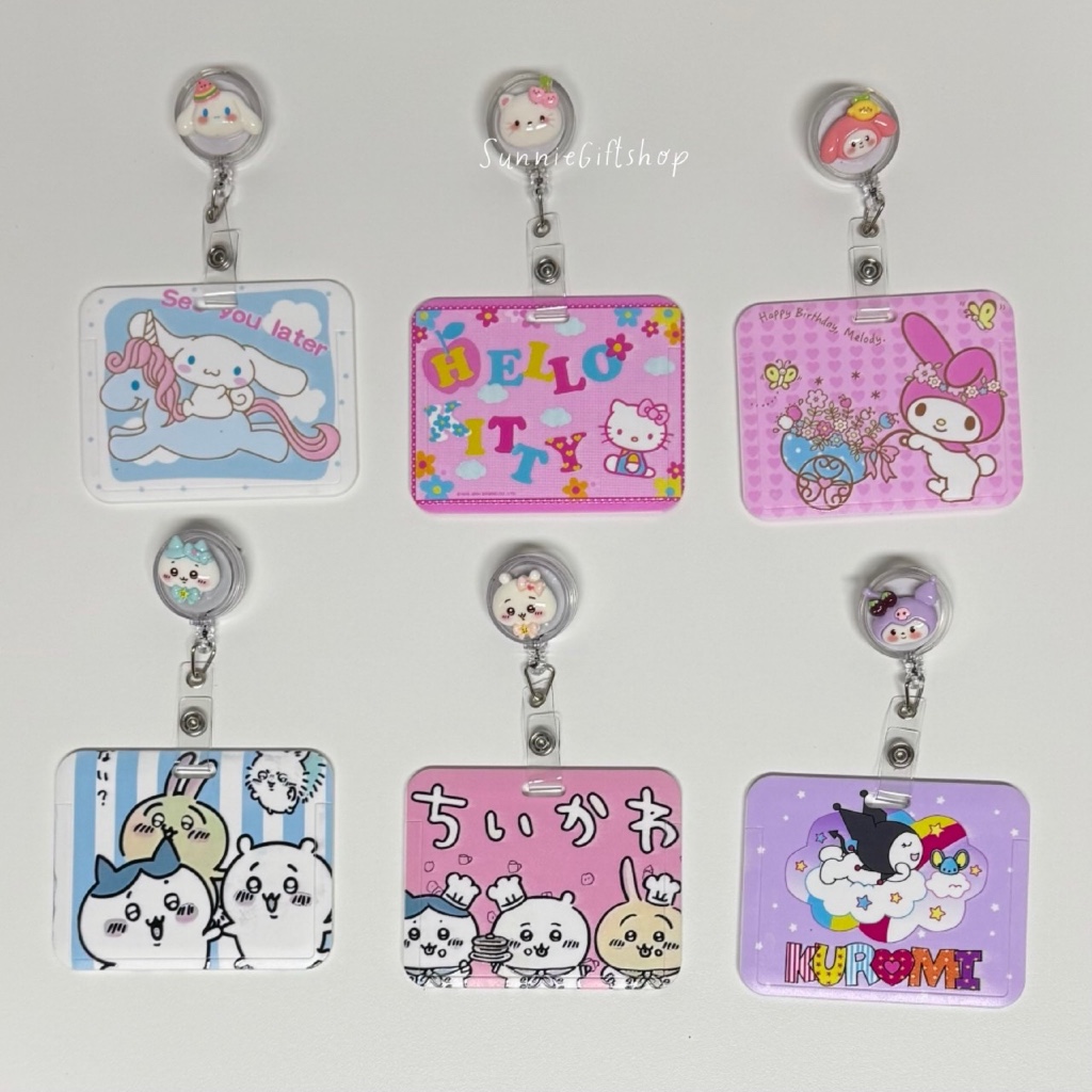 ที่ใส่บัตรพลาสติก แนวนอน ลายการ์ตูน แบบที่หนีบ พร้อมตัวโยโย่แบบใส