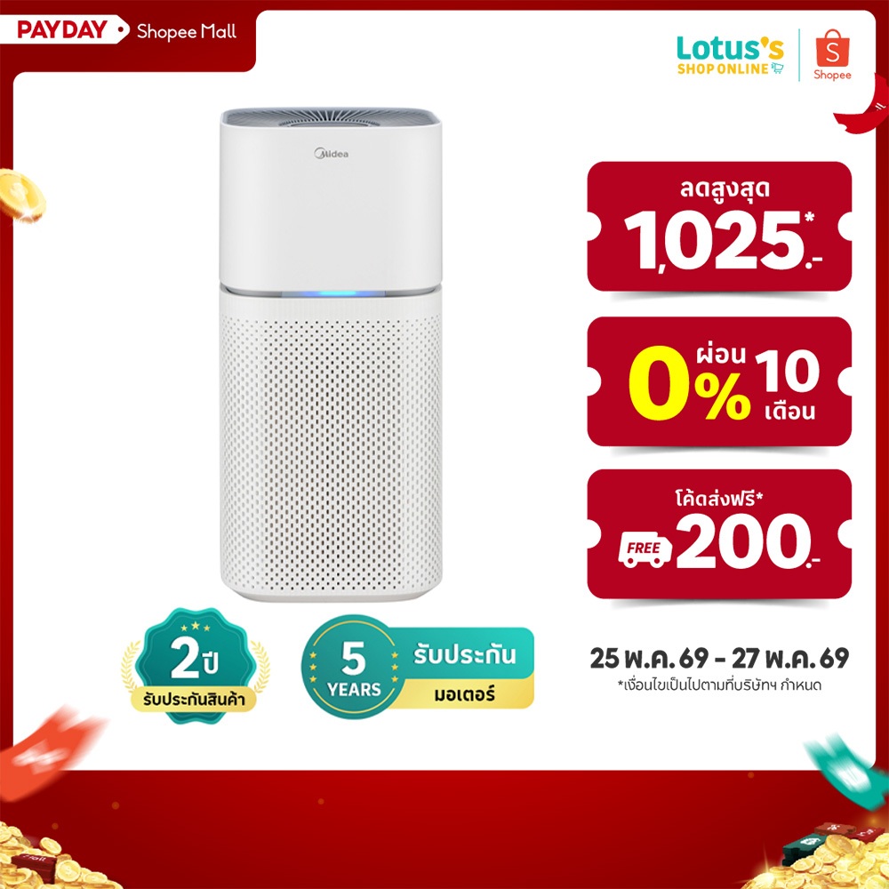 มีเดีย เครื่องฟอกอากาศ รุ่น KJ400G-Z1 PRO MIDEA AIR PURIFIER MODEL KJ400G-Z1 PRO
