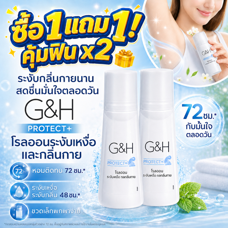 🔥ซื้อ 1 แถม 1🔥ส่งจากไทย Amway G&H Roll-On ระงับเหงื่อกลิ่นกาย ช่วยควบคุมเหงื่อได้อย่างมีประสิทธิภาพและให้กลิ่นหอมติดทนนา