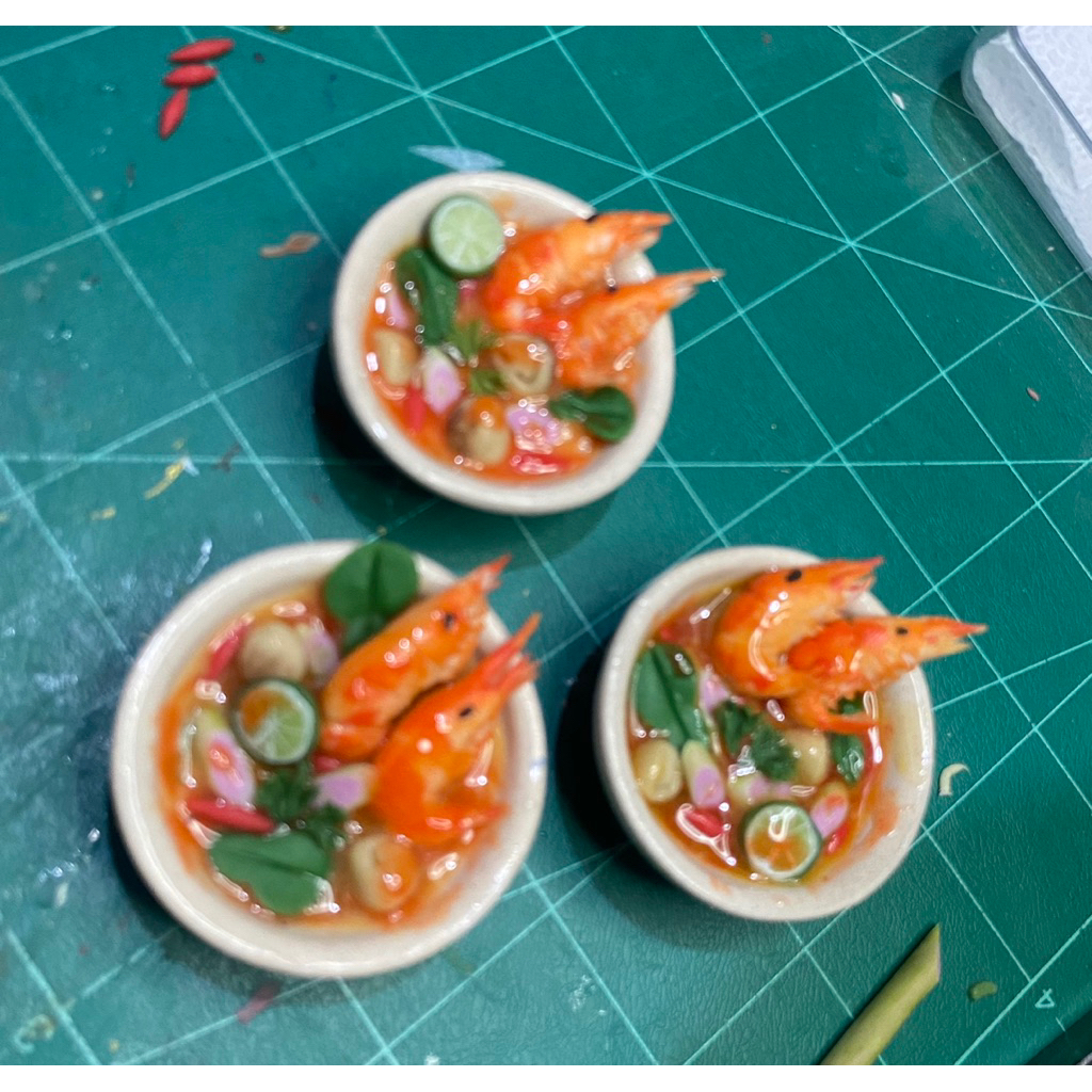 โมเดลต้มยำกุ้งจิ๋ว ขนาด 4.5 ซม.