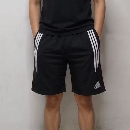 K67-1 กางเกงขาสั้นผ้ายืดแต่งแถบ