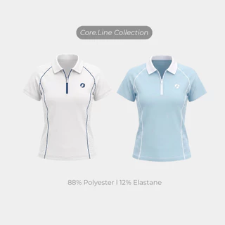 [Core.] เสื้อกีฬาโปโล คอปกซิป Core.line Collection ระบายอากาศ แห้งเร็ว สำหรับแบดมินตัน เทนนิส กอล์ฟ - CR01