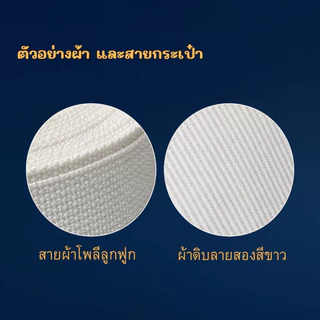 กระเป๋าผ้าดิบลายสองสีขาว สั่งพิมพ์ลายฟรี กระเป๋าสายลูกฟูก ถุงผ้าสกรีนฟรี