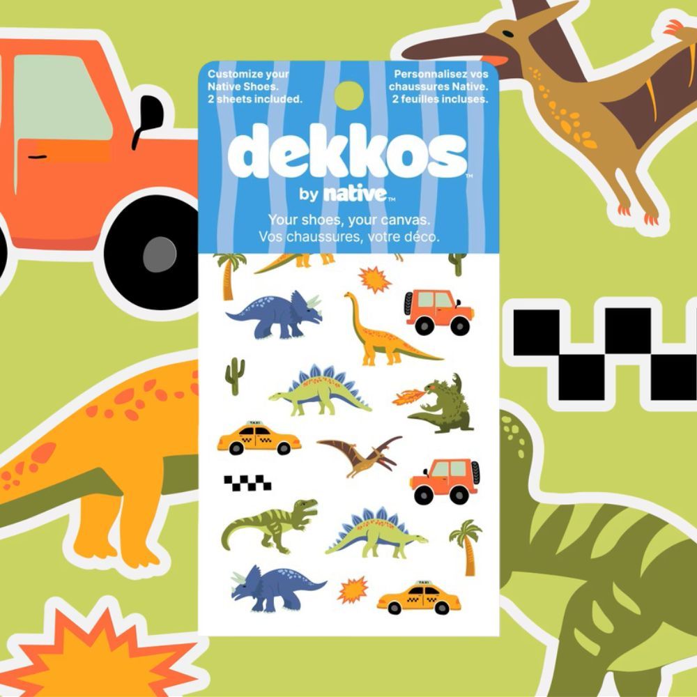 ์Native Dekkos แทททูสติกเกอร์ตกแต่งรองเท้า ลาย Jurassic road trip พร้อมผจญภัยในโลกในไดโนเสาร์