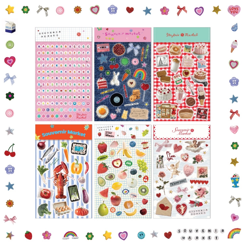 Souvenirs Market – Sticker A6 (สติ๊กเกอร์สำหรับตกแต่ง)
