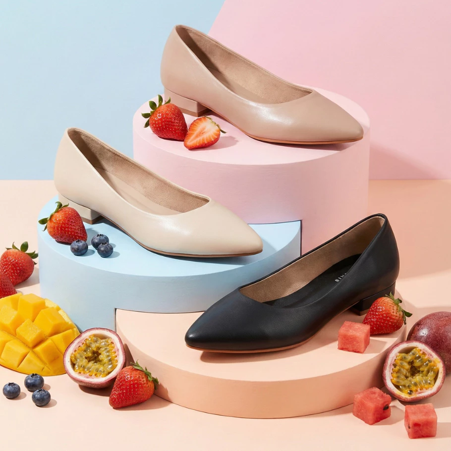 HaloBangkok รองเท้า Flat Shoes หนังไมโครไฟเบอร์ รุ่น LA4535