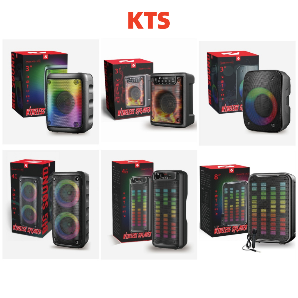 [สินค้าพร้อมส่ง] ลำโพงบลูทูธ Bluetooth KTS-1612 ลำโพงลายไม้ เสียงทุ้มหนักแน่น ดอกลำโพง 2ดอก