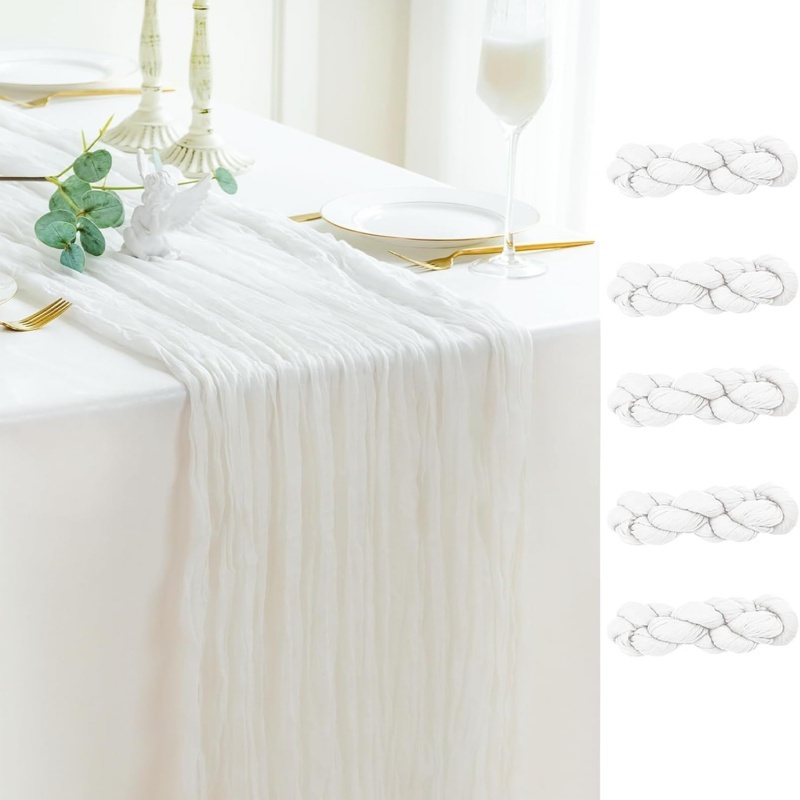 【จัดส่งจากประเทศไทย】ผ้าปูโต๊ะ ชีสผ้า Table Runner งานแต่งงานชายหาดชนบทโบโฮ นักวิ่งโต๊ะ ตกแต่งโต๊ะแต่งงาน 90*180/300cm