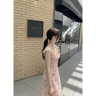 PICHA_BRAND : FLORAL SEASON SLIM DRESS( สินค้าจริงดูที่ VIDEO🔥🔥📌) ชุดเดรสยาวMaxi dress