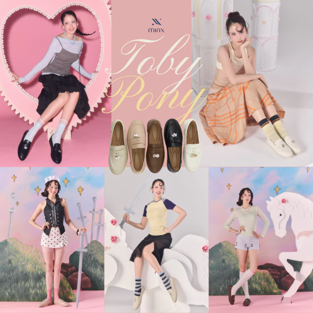 Minx รุ่น Toby pony รองเท้าโลฟเฟอร์หนัง พื้นบุฟองน้ำนุ่ม ประดับชาร์มโพนี่