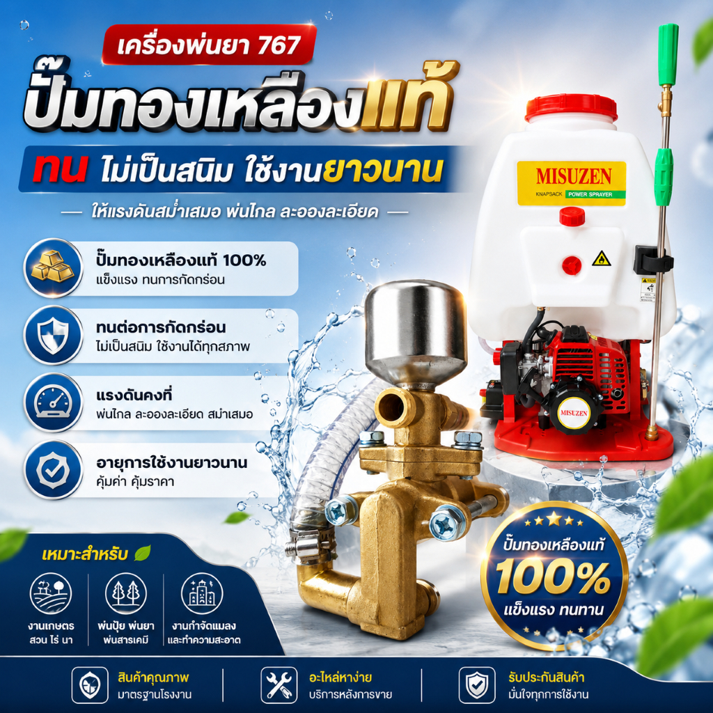 เครื่องพ่นยา แบบลูกลอย ทองเหลือง ทุกยี่ห้อ รุ่น 767 winmax ** premium grade***