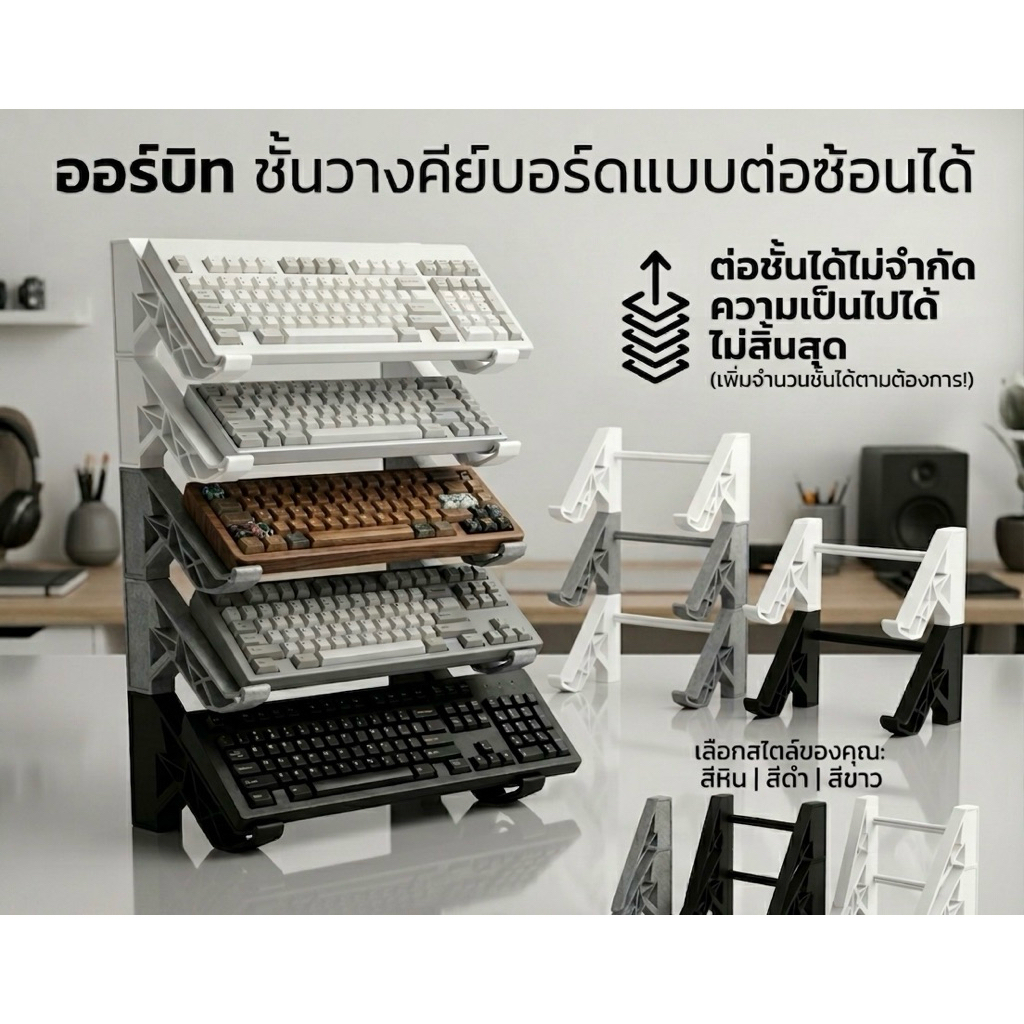 ชั้นว่างคีย์บอร์ด แบบต่อได้ ไม่จำกัดชั้นสั่งพรีออเดอร์