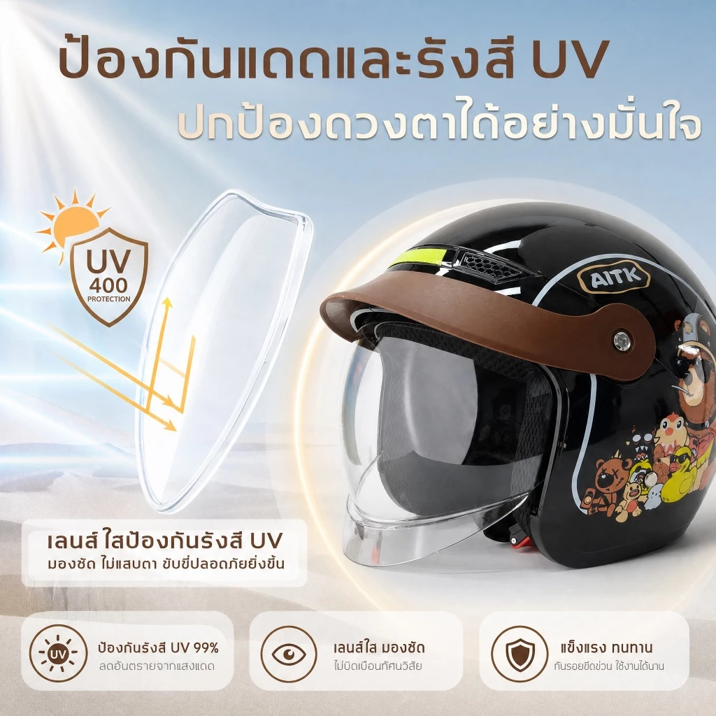 หมวกกันน็อคมอเตอร์ไซค์ AUS วัสดุ ABS thumbnail 4