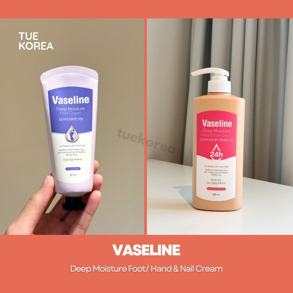 ครีมทาเท้า Vaseline Deep Moisture Foot (60ml) /  Hand and Nail (500ml) Cream 60ml