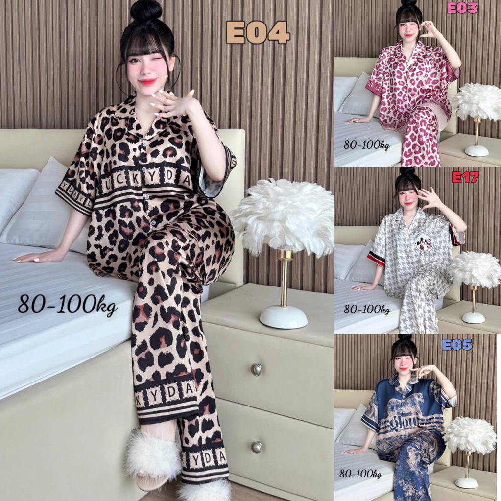 🔥งานใหม่🔥แขนสั้น-ขายาว Bigsize อก52” ผ้าไหมทอซาติน (Silk Satin)เกรดพรีเมียม นุ่ม ลื่น ใส่สบาย