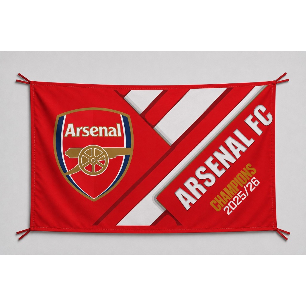 🔥 ป้ายผ้าร่มพิมพ์ลาย Arsenal สุดเท่ 🔥   ขนาดใหญ่เต็มตา 80 x 120 cm   สีสด คมชัด งานพิมพ์สวยทุกมุม เหมาะสำหรับตกแต่งห้อง