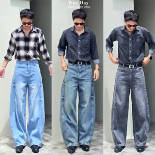 Muddy Barrel Jeans กางเกงยีนส์ทรงบาร์เรล ใส่สบาย ผ้าไม่บาดผิว แนะนำให้เทียบไซส์ตามตาราง