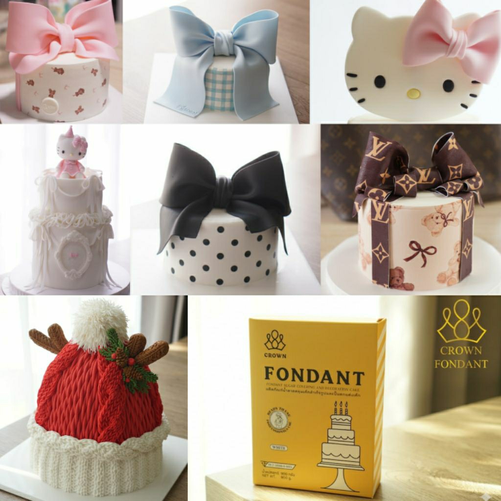 Fondant ฟองดอง (900 กรัม) น้ำตาลปั้น น้ำตาลตลุมเค้ก (ราคาถูก📍มี อย. รับรองมาตรฐาน)