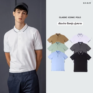 OASIS เสื้อโปโล ผู้ชาย โปโล แขนสั้น รุ่น MPSV-1800 ผ้าคอตตอน สแปนเดกซ์ ผ้านุ่ม ไม่ย้วย ดำ