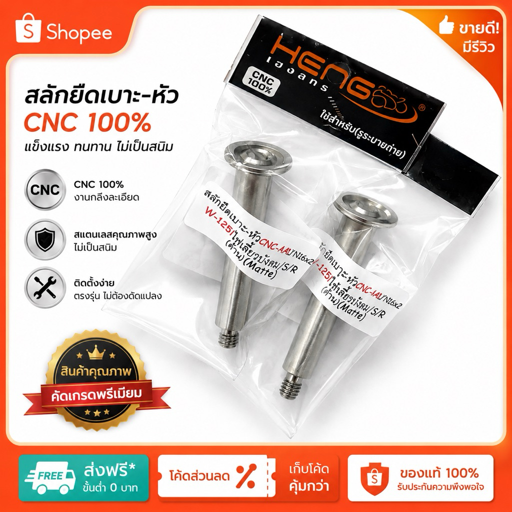 น็อตสลักยึดเบาะหัวCNC-AAx2สำหรับw125R/S/iไฟเลี้ยวบังลม