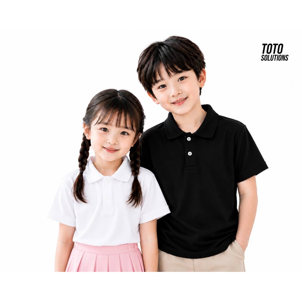 เสื้อโปโลเด็ก สีพื้น ผ้านุ่มรีดง่าย เสื้อคอปกเด็กเล็ก เด็กโต ผู้ชาย ผู้หญิง ใส่ไปโรงเรียน ไปเที่ยว [totosolutions]