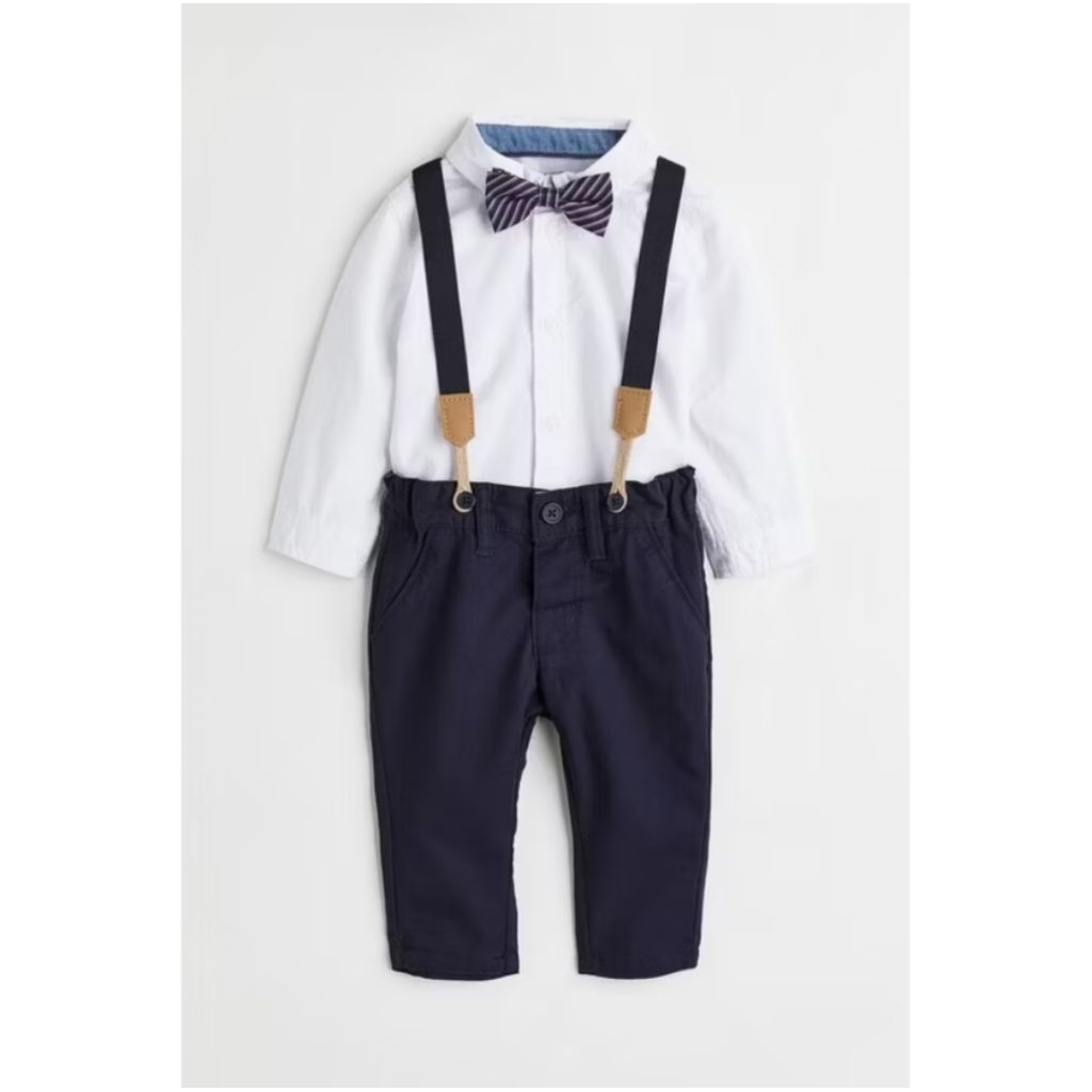 H&M Boy Shirt & Chinos เสื้อเชิ้ตและกางเกง ไซส์ EUR/ความสูง 92 cm, US 2T (ใช้งาน 2 ครั้ง)
