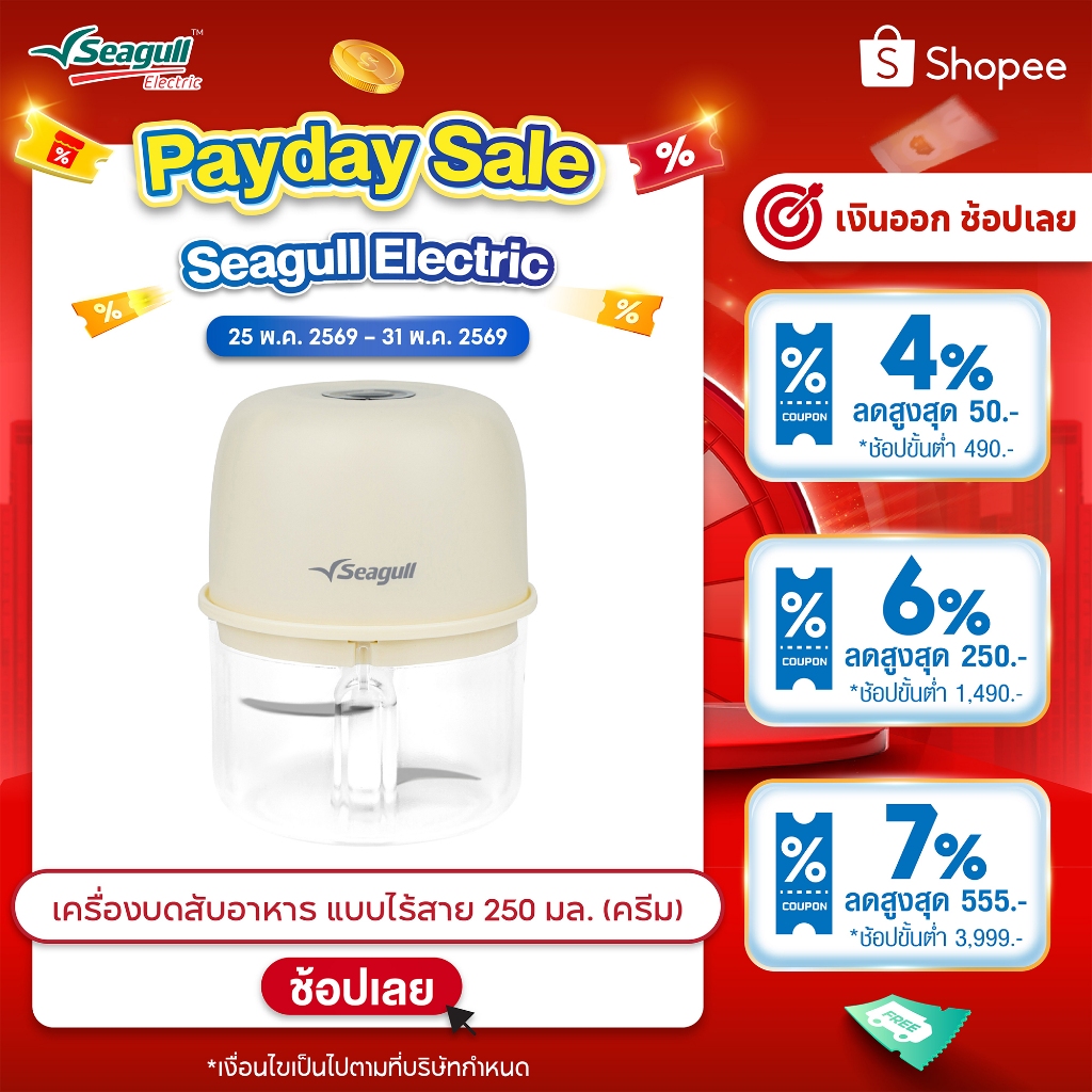 ป้ายยา! เครื่องบดสับอาหารไร้สาย Seagull: ไอเทมครัวที่ต้องมีสำหรับสายทำอาหารยุคใหม่