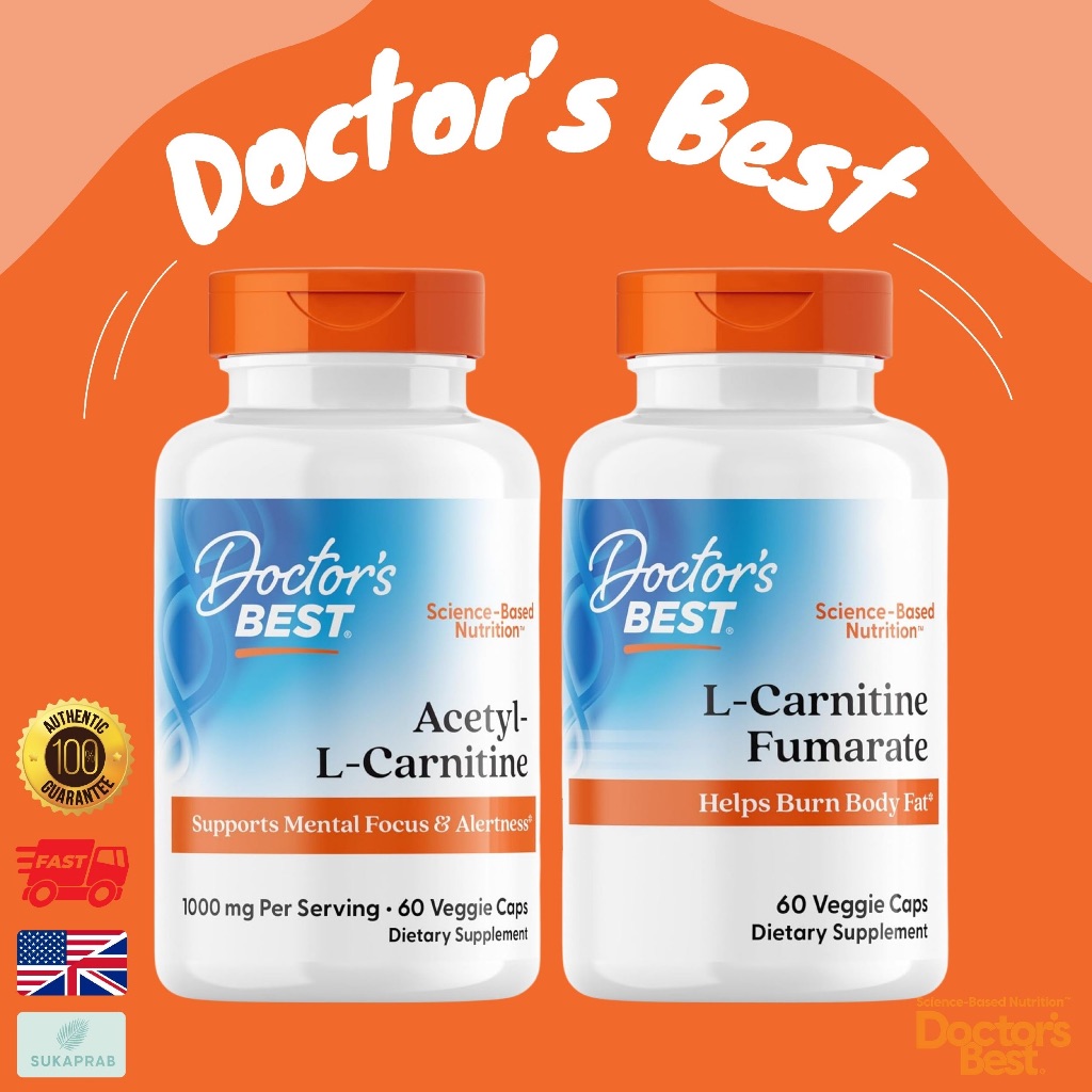 พร้อมส่ง Doctor's Best Acetyl-L-Carnitine with Biosint Carnitines 500 mg 855 mg 60 Veggie Caps