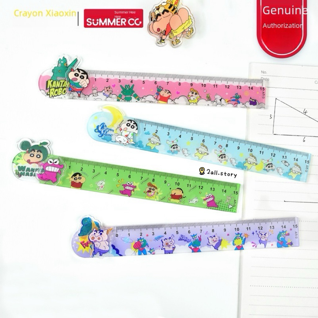 Crayon Shinchan ไม้บรรทัดยาว 15 CM อะคริลิคหมุนได้ งานแท้ Summer CC L146