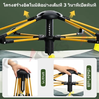 เต็นท์แคมป์ปิ้งอัตโนมัติ กางเร็ว พับเก็บง่าย เต็นท์สนามกันน้ำ เต็นท์นอนกลางแจ้ง สำหรับ 1-2 คน และ 3-4 คน ระบายอากาศดี