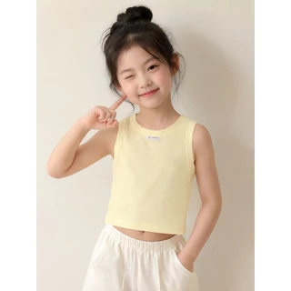 Hania kids พร้อมจัดส่ง เสื้อกล้ามแขนกุดแฟชั่นเด็กผู้หญิงสีพื้น ผ้านิ่มใส่สบาย ผ้าฝ้าย K3120037