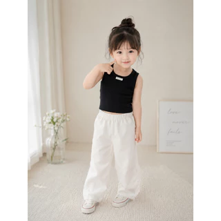 Hania kids พร้อมจัดส่ง เสื้อกล้ามแขนกุดแฟชั่นเด็กผู้หญิงสีพื้น ผ้านิ่มใส่สบาย ผ้าฝ้าย K3120037