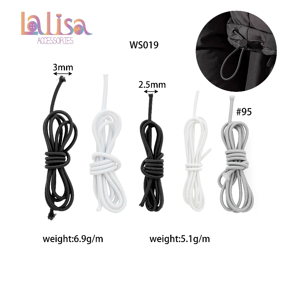 เชือกยางยืดอเนกประสงค์  1 เมตร   สำหรับงานคราฟต์และงานตัดเย็บ เชือกยืด DIY  elastic  string  WS019