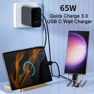 【รับประกัน 1 ปี】sum 65W GaN หัวชาร์จเร็ว 3 พอร์ต ชุดชาร์จ 65W GaN type C สายชาร์จ type c fast charging 2.0