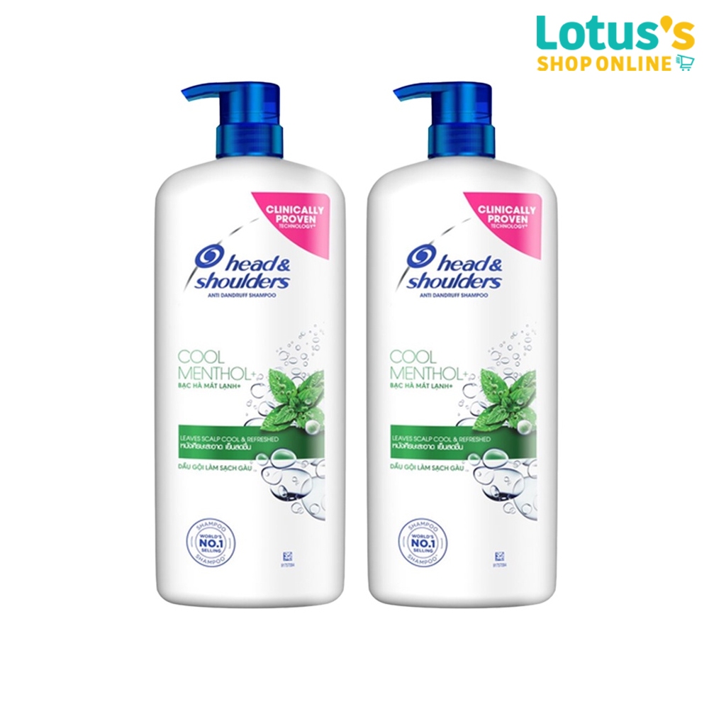 [ทั้งหมด 2 ขวด] เฮดแอนด์โชว์เดอร์ แชมพู คูลเมนทอล 1200  มล. HEAD & SHOULDERS SHAMPOO COOL MENTHOL 1200 ML.