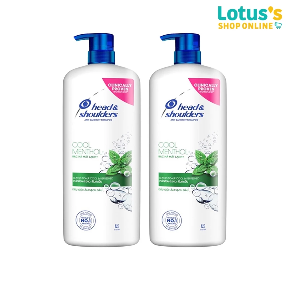 [ทั้งหมด 2 ขวด] เฮดแอนด์โชว์เดอร์ แชมพู คูลเมนทอล 1200 มล. HEAD & SHOULDERS SHAMPOO COOL MENTHOL 1200 ML.