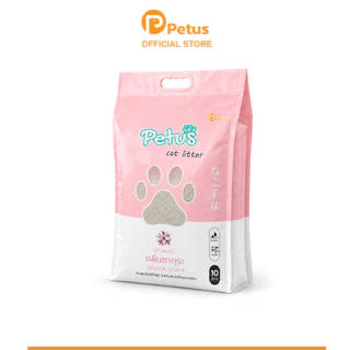 Petus ทรายแมวกลิ่นซากุระ ทรายแมวเบนโทไนท์ cat litter 10ลิตร ฝุ่นน้อย จับตัวเป็นก้อนไว ระงับกลิ่นได้ดี