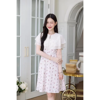 517-03-04ดอกวินเทจระบายสองชั้นดำและครีม