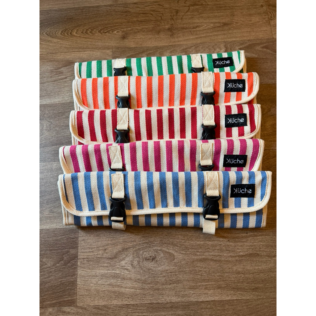 ใหม่!! Knife Bag กระเป๋ามีด 6 ช่อง Chef’s Knife Bag Stripes Candy Roll Kuche
